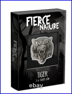 2022 TIGER Fierce Nature 2 oz. 999 silver coin Nuie 5$