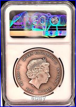 2022 Tuvalu $1 Gods of Olympus Aphrodite Antiqued 1 oz Silver Coin NGC MS 70