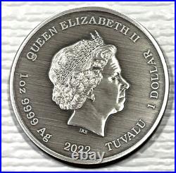 2022 Tuvalu 1 oz Silver Antiqued Gods of Olympus Aphrodite In Capsule Perth Mint