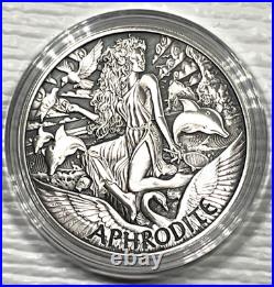 2022 Tuvalu 1 oz Silver Antiqued Gods of Olympus Aphrodite In Capsule Perth Mint