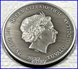 2022 Tuvalu 1 oz Silver Antiqued Gods of Olympus Aphrodite In Capsule Perth Mint
