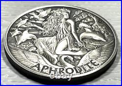 2022 Tuvalu 1 oz Silver Antiqued Gods of Olympus Aphrodite In Capsule Perth Mint