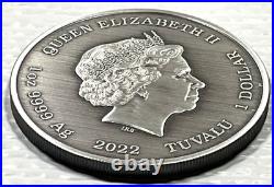 2022 Tuvalu 1 oz Silver Antiqued Gods of Olympus Aphrodite In Capsule Perth Mint