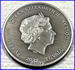 2022 Tuvalu 1 oz Silver Antiqued Gods of Olympus Aphrodite In Capsule Perth Mint