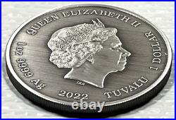 2022 Tuvalu 1 oz Silver Antiqued Gods of Olympus Aphrodite In Capsule Perth Mint
