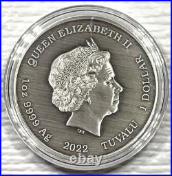 2022 Tuvalu 1 oz Silver Antiqued Gods of Olympus Aphrodite In Capsule Perth Mint