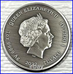 2022 Tuvalu 1 oz Silver Antiqued Gods of Olympus Aphrodite In Capsule Perth Mint