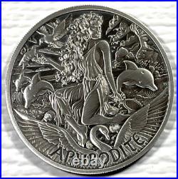 2022 Tuvalu 1 oz Silver Antiqued Gods of Olympus Aphrodite In Capsule Perth Mint