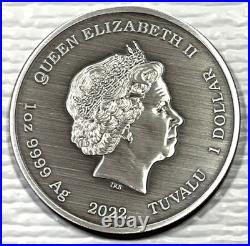 2022 Tuvalu 1 oz Silver Antiqued Gods of Olympus Aphrodite In Capsule Perth Mint