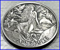 2022 Tuvalu 1 oz Silver Antiqued Gods of Olympus Aphrodite In Capsule Perth Mint