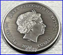 2022 Tuvalu 1 oz Silver Antiqued Gods of Olympus Aphrodite In Capsule Perth Mint