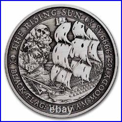 2022 Tuvalu 1 oz Silver Black Flag Antiqued (The Rising Sun) SKU#254559