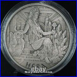 2022 Tuvalu Silver Gods of Olympus Hera 1oz Antiqued in Capsule 1500 Mintage