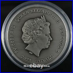 2022 Tuvalu Silver Gods of Olympus Hera 5oz Antiqued in Mint Capsule 50 Mintage