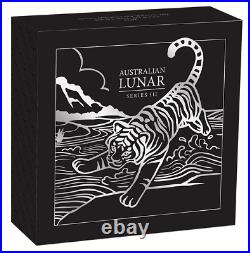 2022 Year of the Tiger 2oz. 9999 Silver Antiqued Coin Lunar Series III