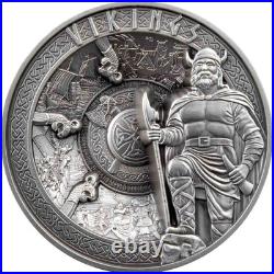 2023 1 Kilo Antique Samoa Silver Vikings Coin (Box, CoA) 2023 1 Kilo Antique Samoa Silver Vikings Coin (Box, CoA)