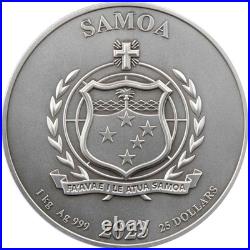 2023 1 Kilo Antique Samoa Silver Vikings Coin (Box, CoA) 2023 1 Kilo Antique Samoa Silver Vikings Coin (Box, CoA)