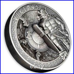 2023 1 Kilo Antique Samoa Silver Vikings Coin (Box, CoA) 2023 1 Kilo Antique Samoa Silver Vikings Coin (Box, CoA)