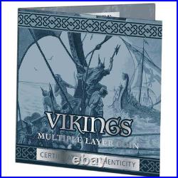 2023 1 Kilo Antique Samoa Silver Vikings Coin (Box, CoA) 2023 1 Kilo Antique Samoa Silver Vikings Coin (Box, CoA)