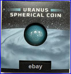 2023 1 Oz Antique Barbados Silver Uranus Spherical Coin withCOA & Display