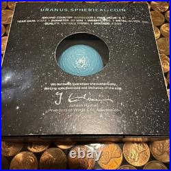 2023 1 oz $5 Barbados Uranus Antiqued Silver Spherical Coin
