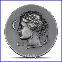 2023 1 oz Antique Cook Islands Silver Arethusa Coin (Ultra High Relief)