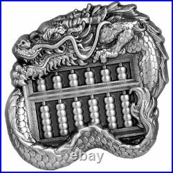 2023 1 oz Antique Republic of Chad Silver Chinese Dragon Abacus Shaped Coin