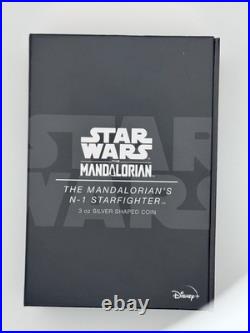 2023 $10 Star Wars Mandalorian N-1 Starfighter 3 Oz. 999 Silver Coin