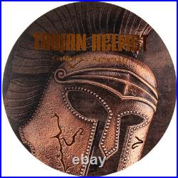 2023 10 oz Antique Solomon Islands Silver Trojan Helmet Shaped Coin (Box, CoA)