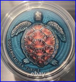 2023 $2 Niue Loggerhead Sea Turtle Lifelong Journey 2 oz Antique Silver in OGP 2023 $2 Niue Loggerhead Sea Turtle Lifelong Journey 2 oz Antique Silver in OGP