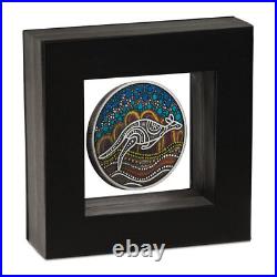 2023 2 oz Antique Colorized Australian Silver Kangaroo Yongka Coin (Box, CoA)