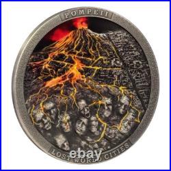 2023 2 oz Niue Pompeii Antiqued Silver Coin (Color)