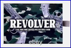 2023 2oz Chad S10KF Revolver High Relief Gilt MS70 Antiqued 1641 of 5000