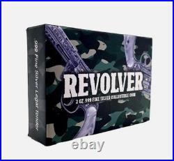 2023 2oz Chad S10KF Revolver High Relief Gilt MS70 Antiqued 1641 of 5000