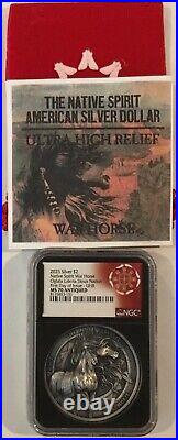 2023 2oz Silver Native Spirit War Horse Oglala Lakota Sioux Nation UHR NGC MS70