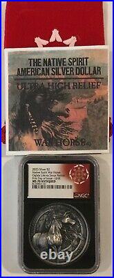 2023 2oz Silver Native Spirit War Horse Oglala Lakota Sioux Nation UHR NGC MS70