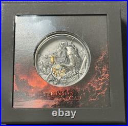 2023 3 Oz. 9999 Silver Charon Ferryman of the Dead Antiqued Gold Gilded Coin