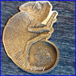 2023 3 oz Antique Barbados Silver Chameleon Coin 2023 3 oz Antique Barbados Silver Chameleon Coin