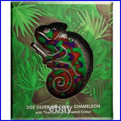 2023 3 oz Antique Barbados Silver Chameleon Coin (Box + CoA)