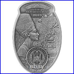 2023 3 oz Antique Djibouti Silver Nefertiti Coin (Box + CoA)