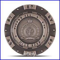 2023 3 oz Antique Niue Silver Spinning Roulette Wheel Coin (Box + CoA)