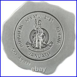 2023 5 oz Antique Vanuatu Silver Volcano Coin (Box, CoA)