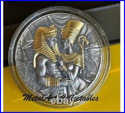 2023 Amenhotep and Nefertiti 2 oz 0.999 Silver Coin Selectivity Gilded Cameroon