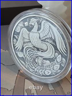 2023 Australia 1oz Silver Phoenix Antiqued. 9999 QEII Memorial 1952-2022