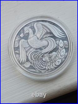 2023 Australia 1oz Silver Phoenix Antiqued. 9999 QEII Memorial 1952-2022