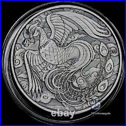 2023 Australia Chinese Myths & Legends Phoenix Antiqued & Toned 1 oz Silver Coin