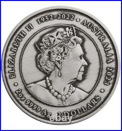 2023 Australia Ningaloo Eclipse 2 oz Silver Antique Coin Perth Mint New Ship Now