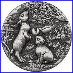 2023 Australian Lunar Series III Year of the Rabbit 2oz Silver Antiqued Coin