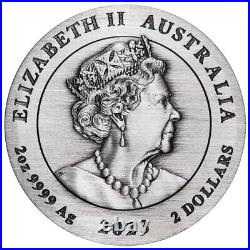 2023 Australian Lunar Series III Year of the Rabbit 2oz Silver Antiqued Coin
