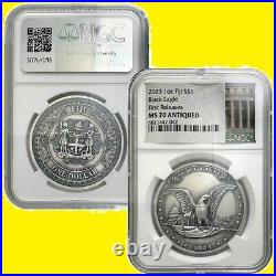 2023 Black Eagle 1 oz silver NGC MS70 First Releases antique Fiji